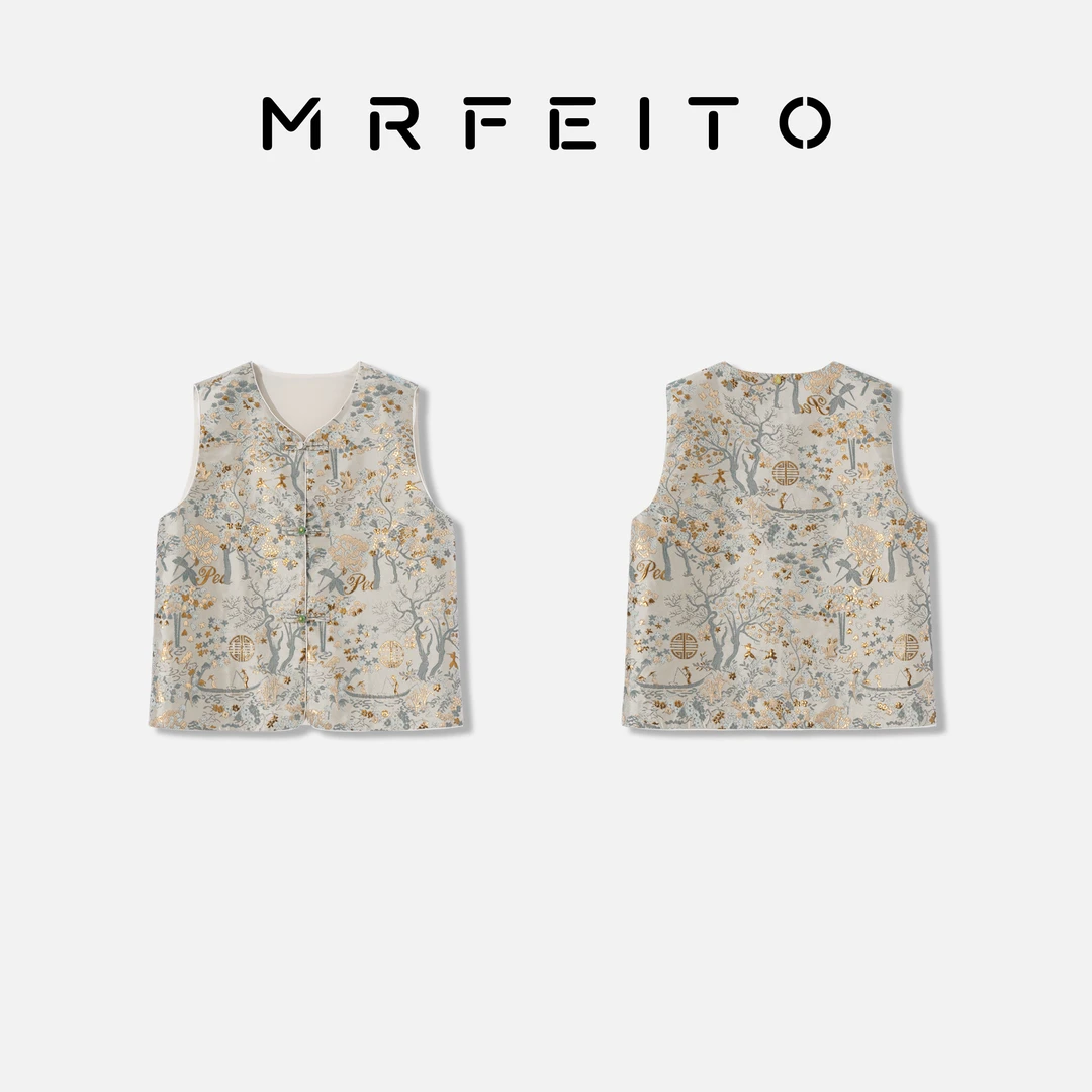 “花漾倾城”国风新中式绣花盘扣女士马甲H16MA01C23166