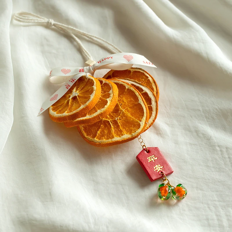 菩行心想事橙车内挂饰汽车挂件新款高级感女士蝴蝶结吊坠车载饰品