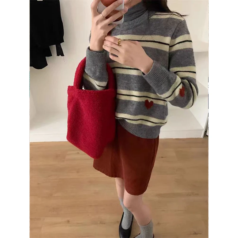 高级感韩系软糯针织套头毛衣 QJY6559