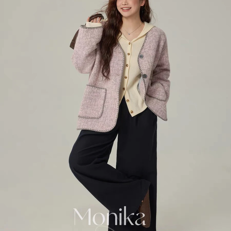 薄款短款修身型方领通勤女短外套复古休闲翻领春秋