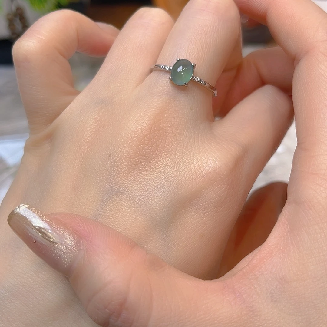 翡翠银S925镶嵌戒指