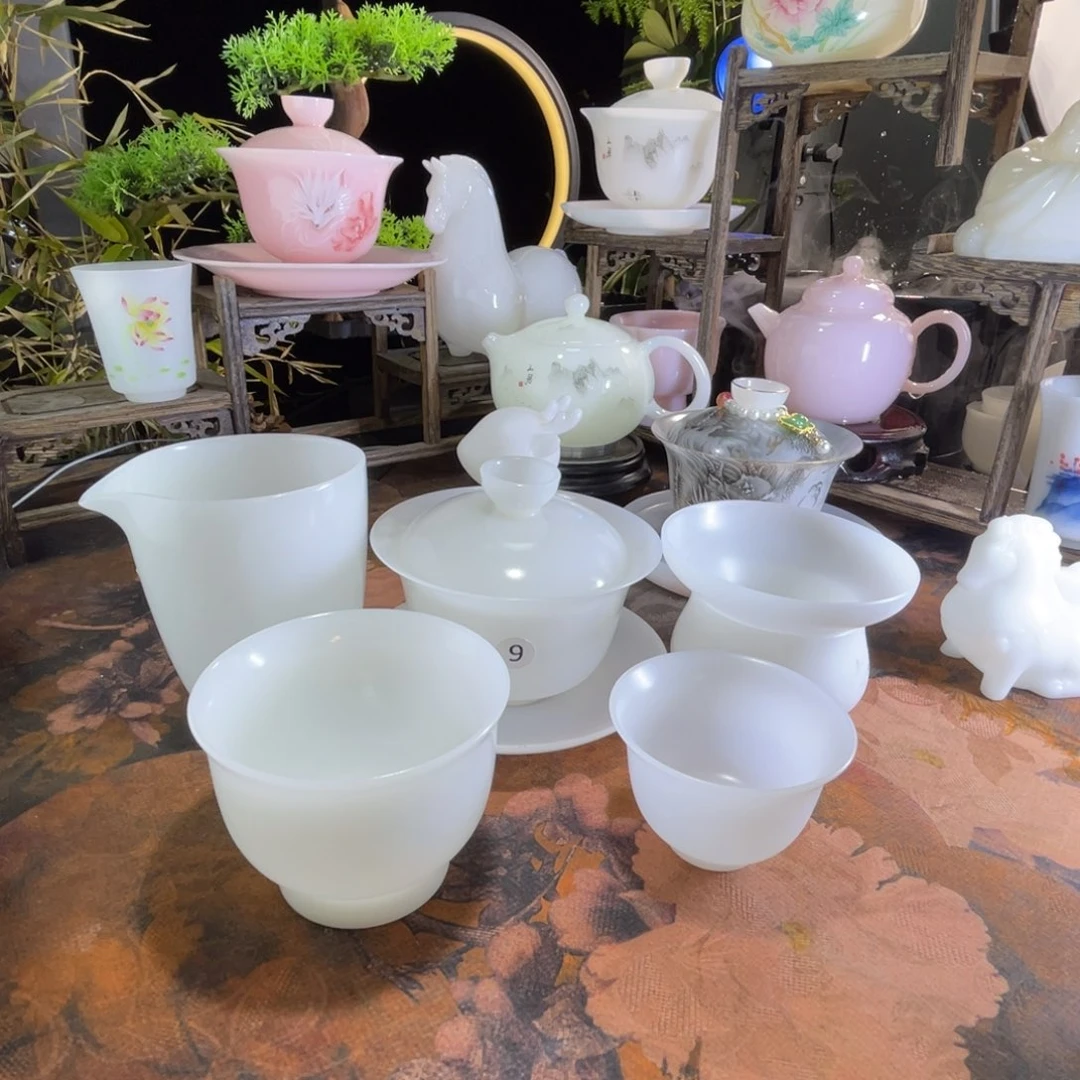 冰晶璞玉素烧薄胎11件套装带礼盒