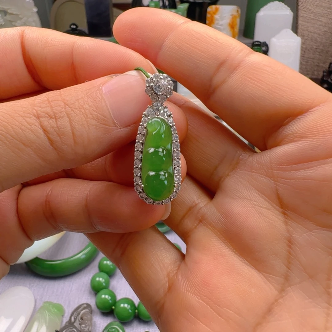 和田玉银S925镶嵌颈饰