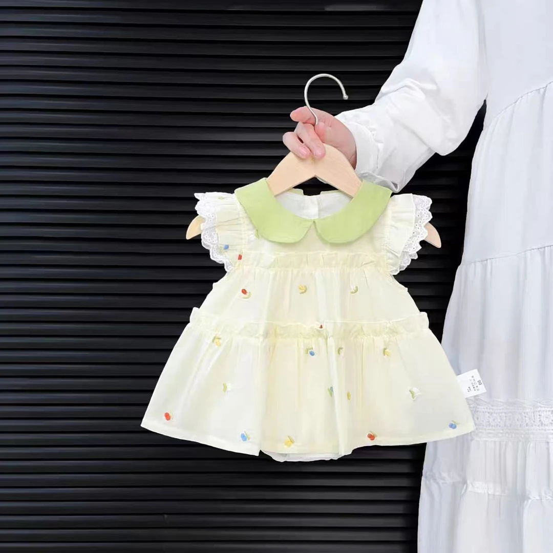 婴儿夏天衣服洋气短袖包屁衣夏季薄款宝宝哈衣甜美可爱公主连体衣