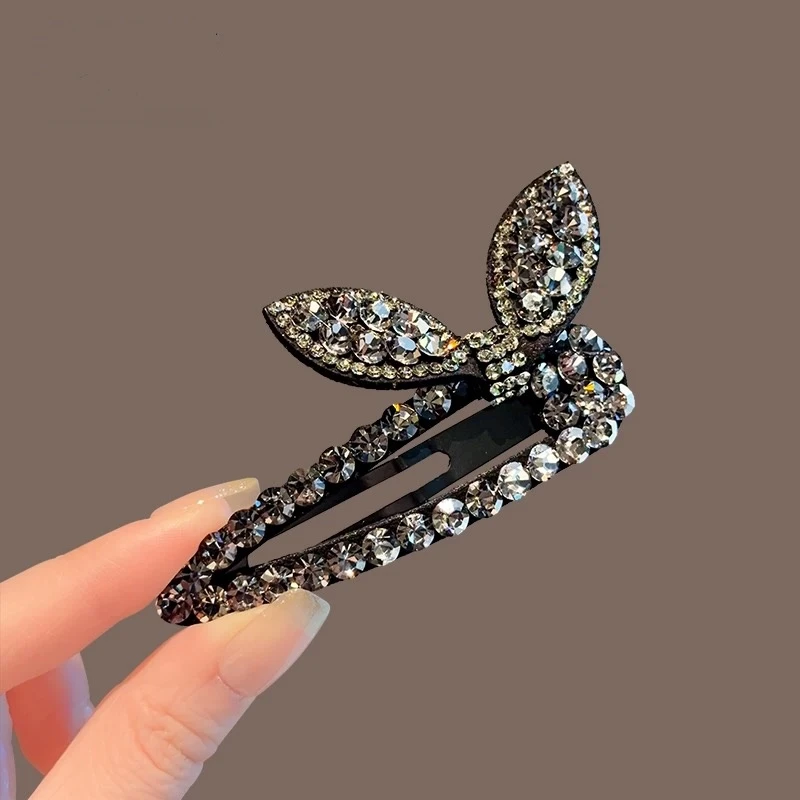 韩国重工兔子超闪碎钻bb夹刘海夹侧边夹-百搭轻奢麦穗头饰ins风