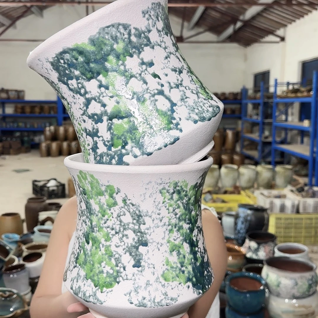 紫砂花盆高21口20