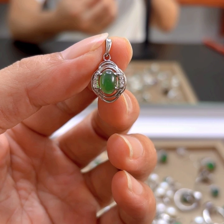 玛瑙/玉髓银S925镶嵌吊坠(不含链)