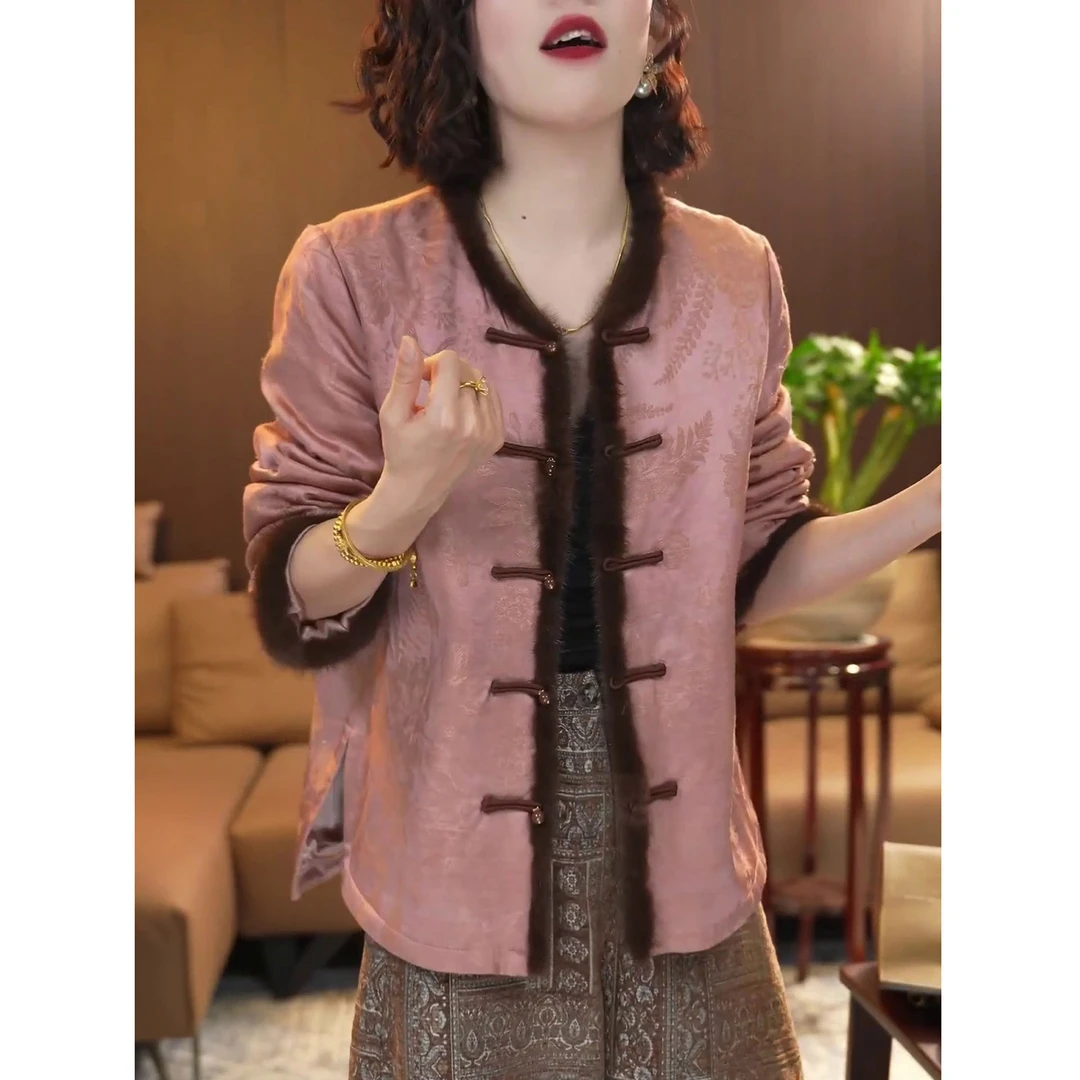 气质长袖洋气拼接国风款上衣2026春季新款新中式百搭显瘦印花小衫