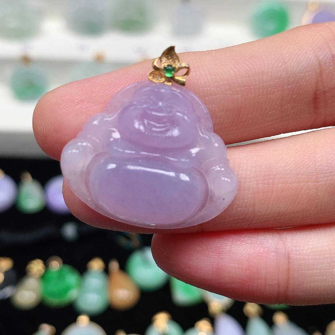 颈饰18K金镶嵌翡翠翡翠吊坠