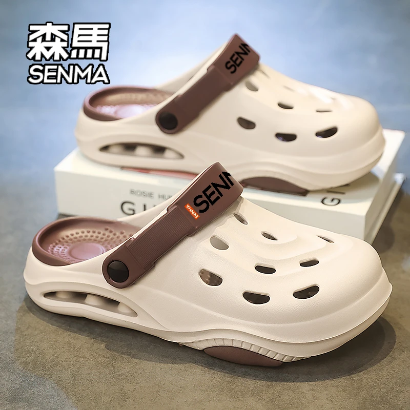 SENMA/森马洞洞鞋男夏季新款踩屎感防滑包头拖鞋运动开车沙滩凉鞋