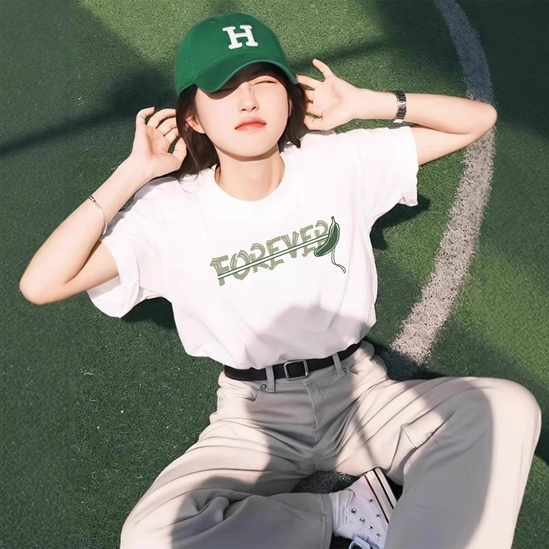 特大码300斤白色短袖t恤女2025新款夏季休闲简约百搭宽松半袖上衣