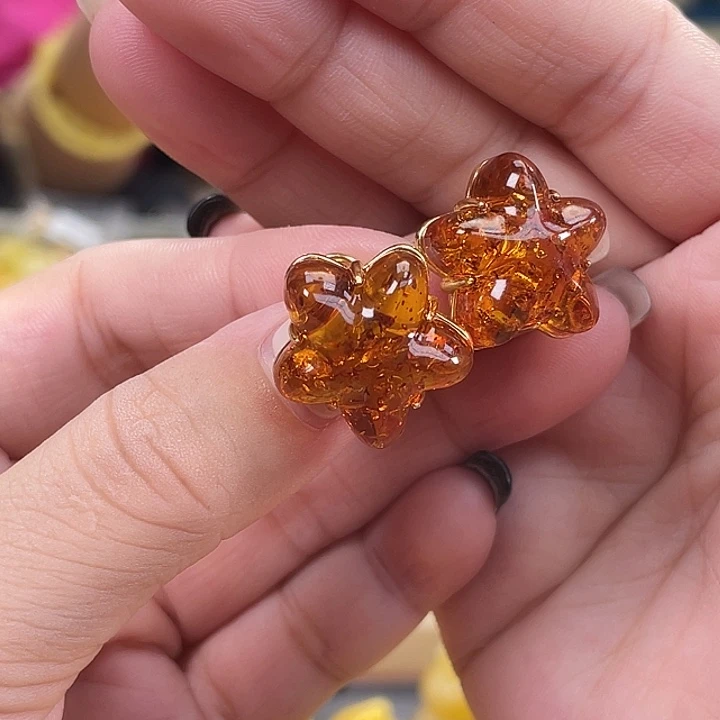 琥珀银S925镶嵌珠宝奇石多样性发其一h