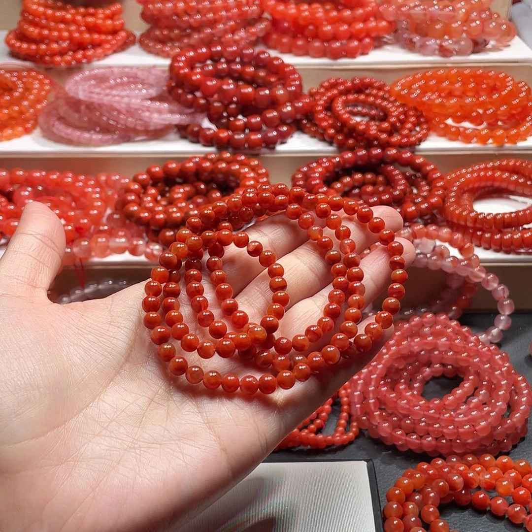 南红玛瑙未镶嵌手链