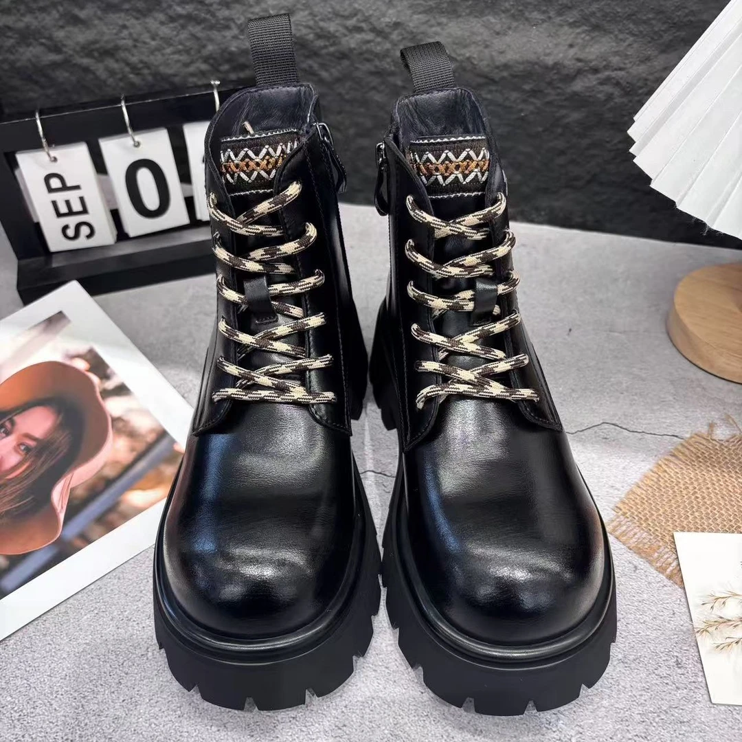 50-581玛莎玛索秋季新款二棉英伦风厚底马丁靴女靴