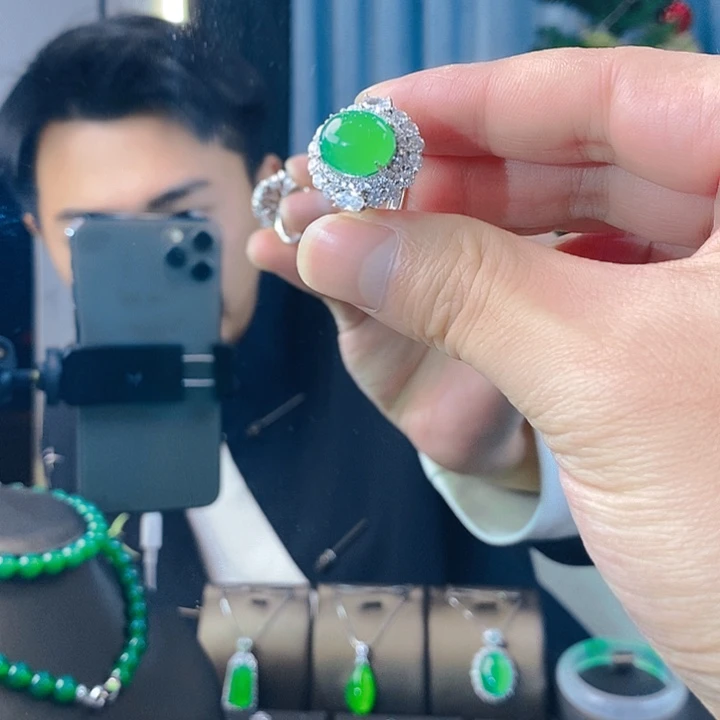 玛瑙/玉髓戒指银S925镶嵌