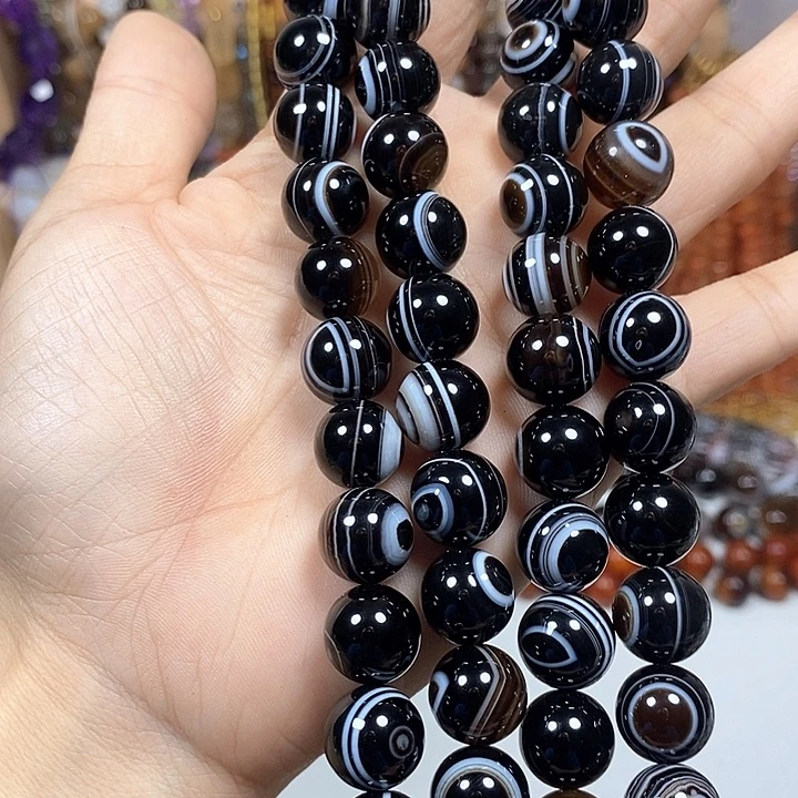 玛瑙/玉髓未镶嵌珠宝半成品玛瑙眼睛卡12mm