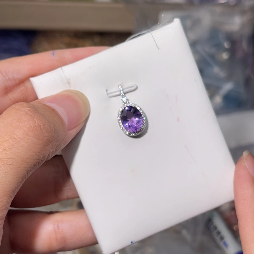 水晶手链银S925镶嵌紫水晶002