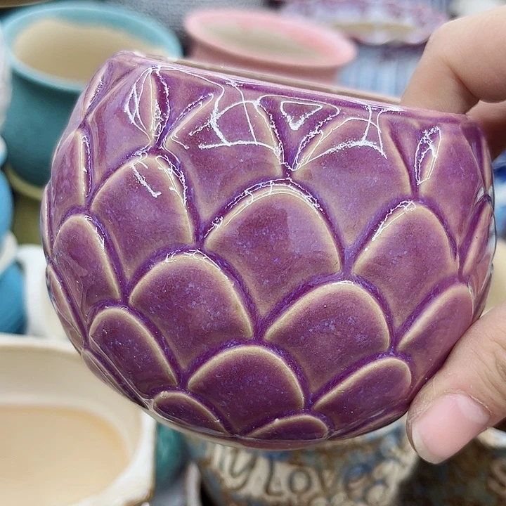 多肉绿植陶瓷花盆9.9包邮，有空