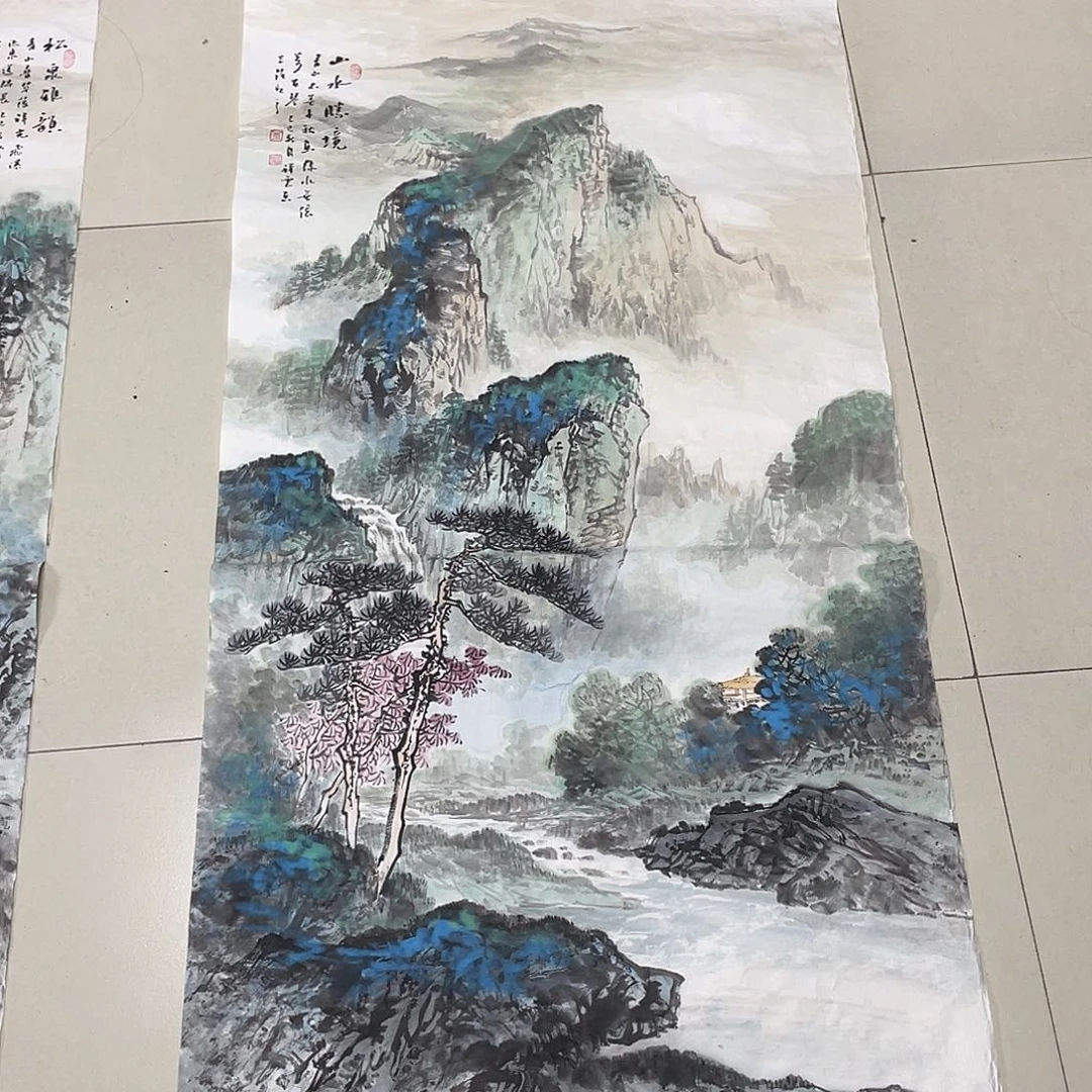 国画四尺138.69画芯 捡漏 带合影