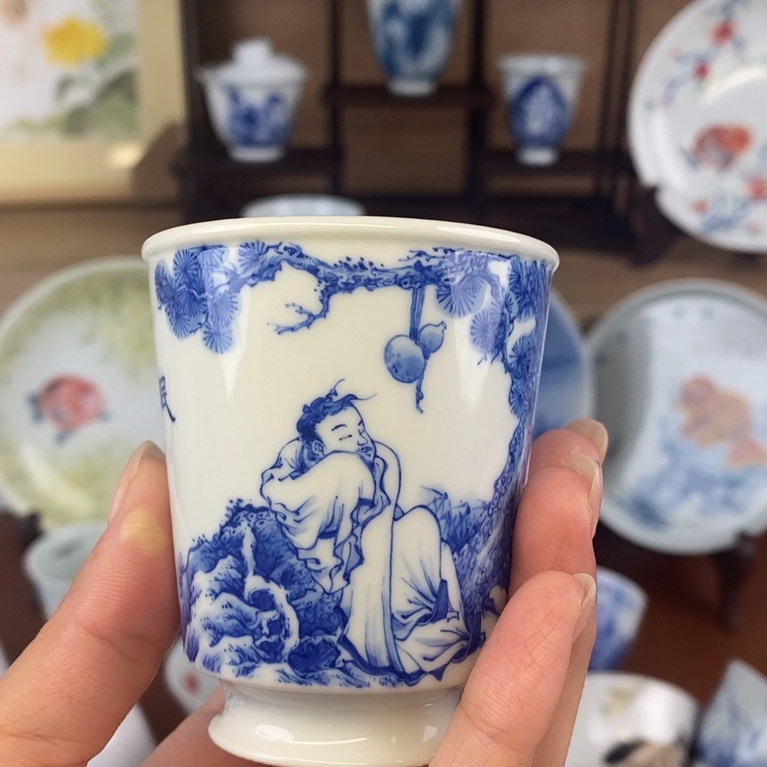 泥藝瓷梦眠云卧石直口闻香杯