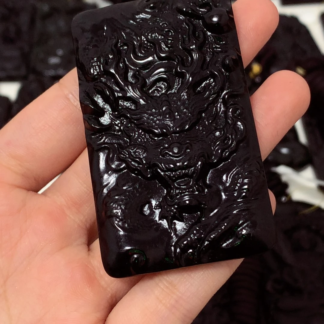 天然缅甸a货钢琴黑挂件