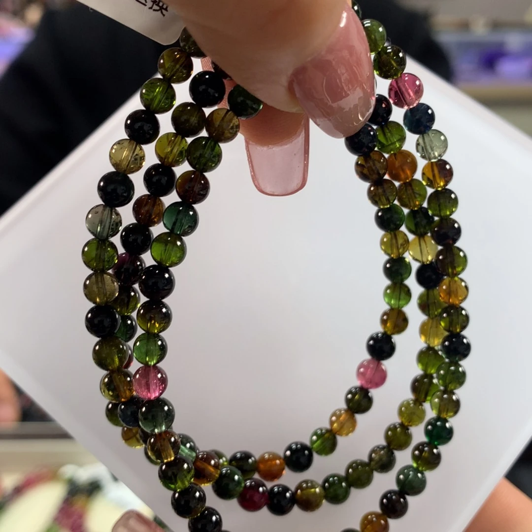 碧玺手链未镶嵌多样性发其一条4.8毫米左右