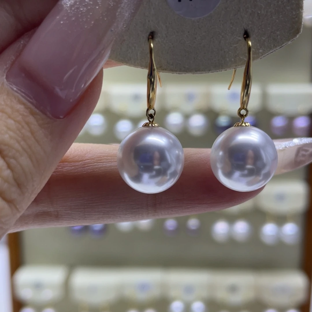 淡水珍珠耳饰18K金镶嵌