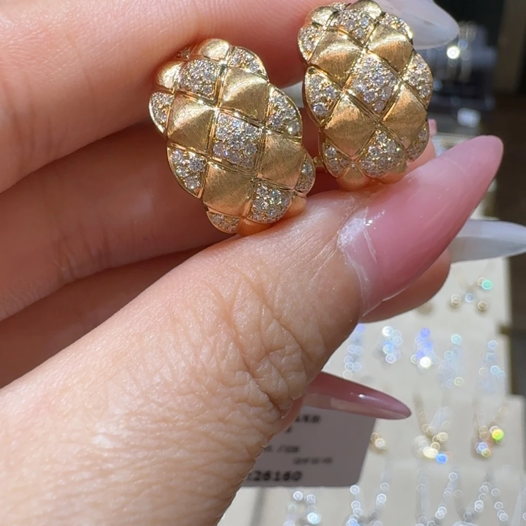 钻石耳饰18K金镶嵌