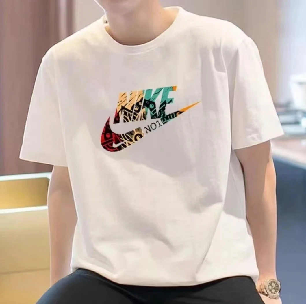 07-夏季纯棉短袖男女休闲透气圆领印花T恤