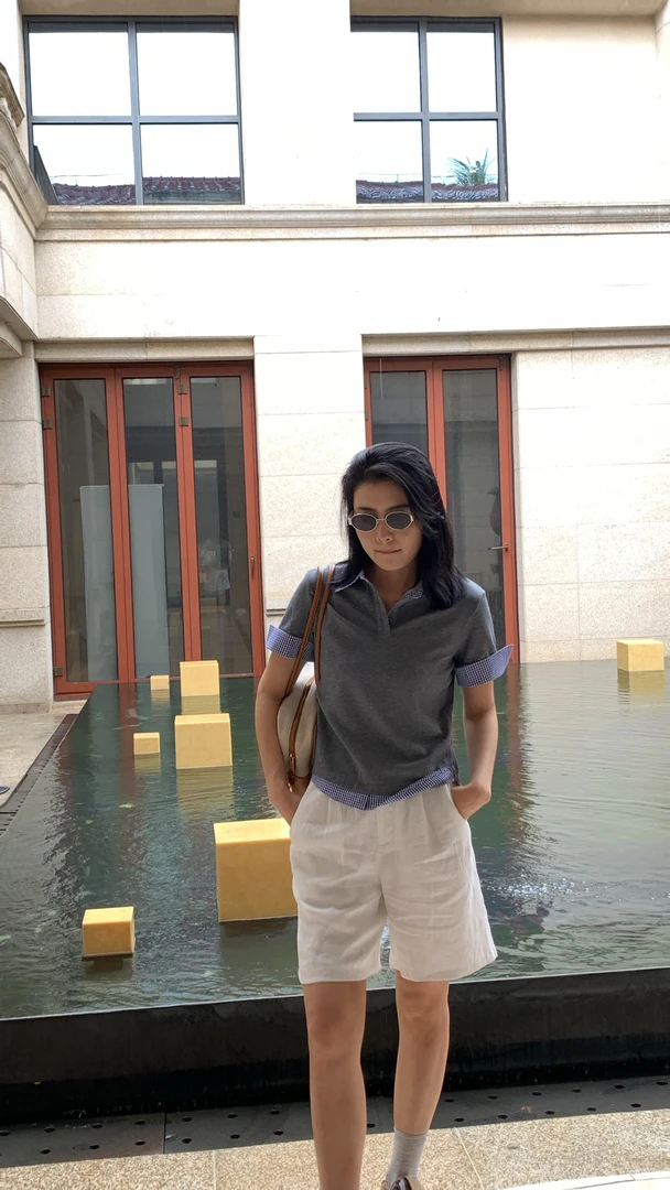 910-STUDIO  25新款亚麻休闲百搭夏季简约中裤