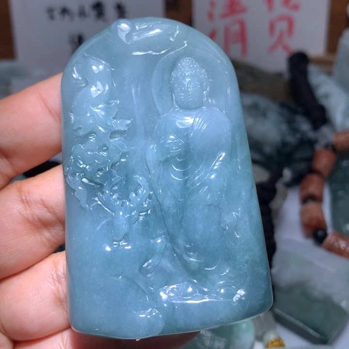 翡翠未镶嵌颈饰保真天然A货翡翠