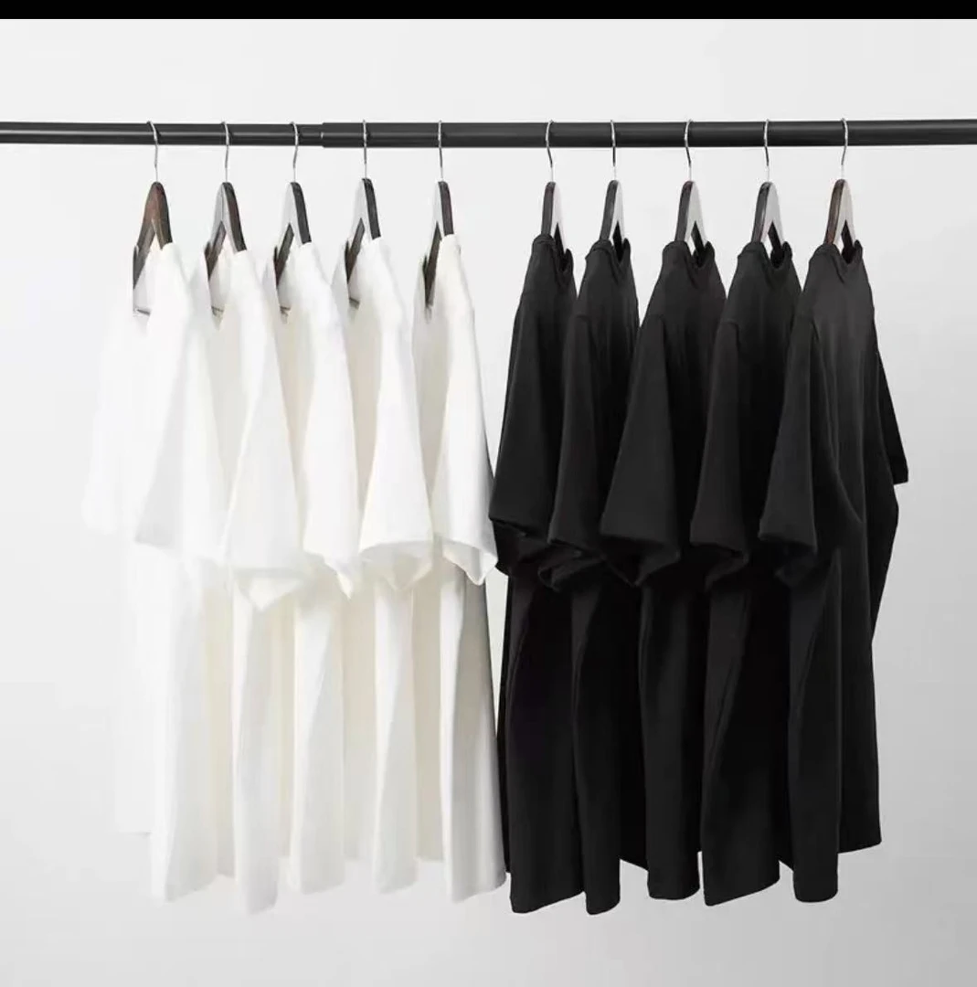 孤品夏季宽松型短袖白板圆领青年T恤上衣百搭