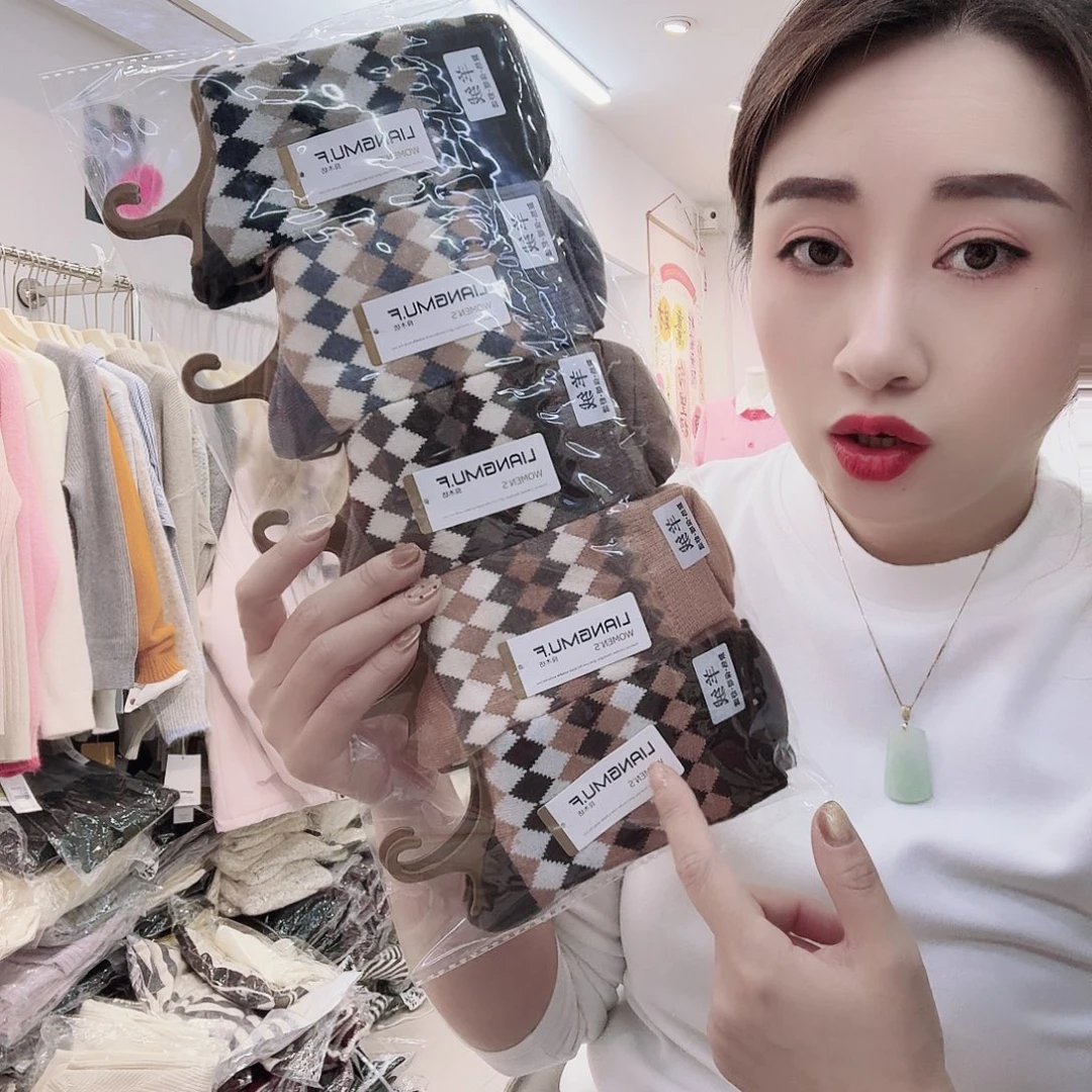 方格羊绒10双装45741587858