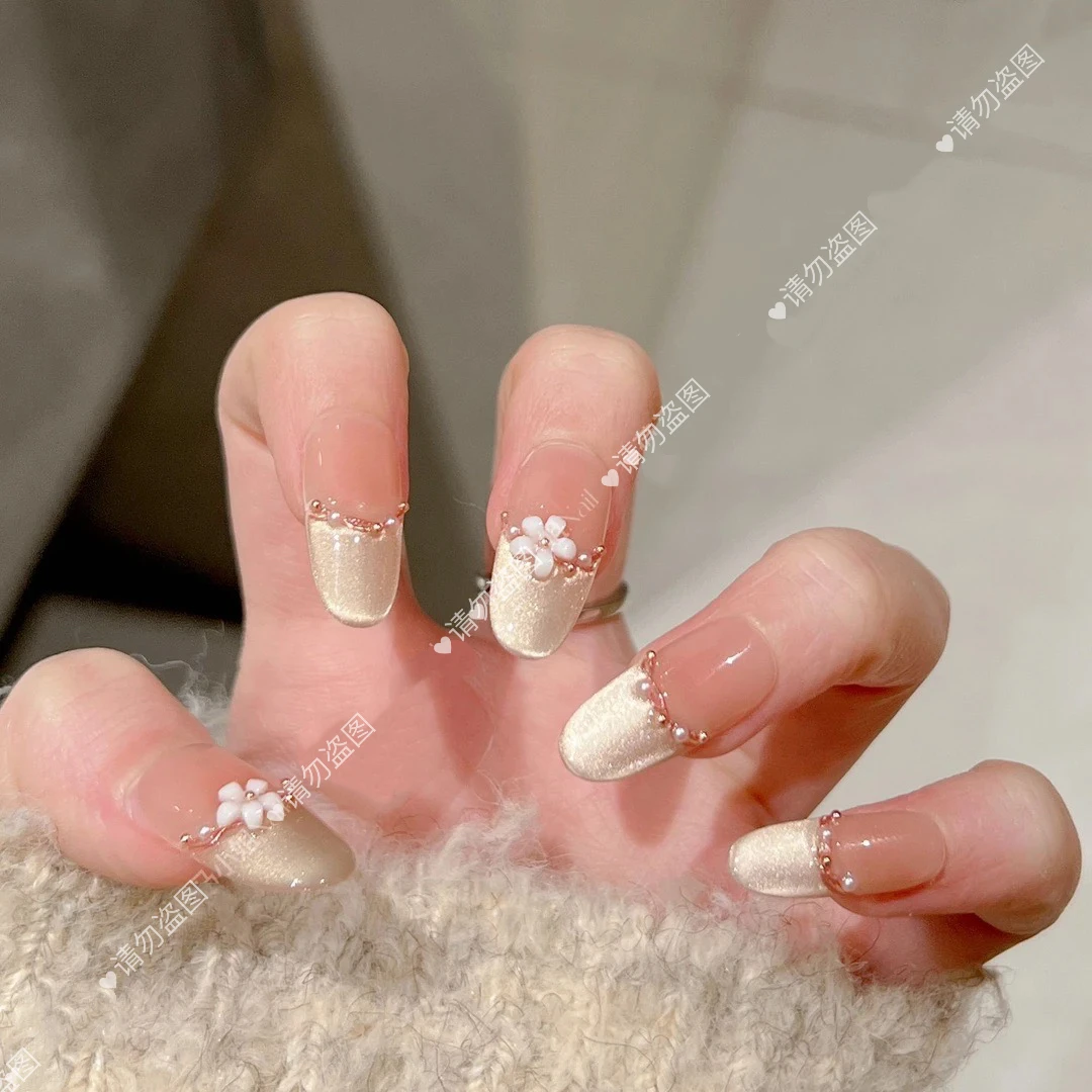 【七里香】纯手工穿戴甲秋冬猫眼精致款式十片装