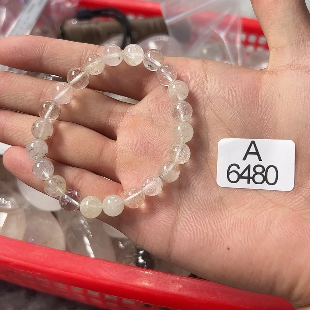 水晶手链未镶嵌C***y天然白水晶手串
