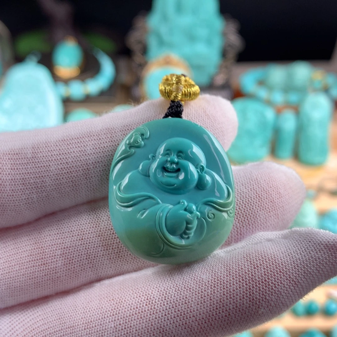 未镶嵌绿松石弥勒佛吊坠