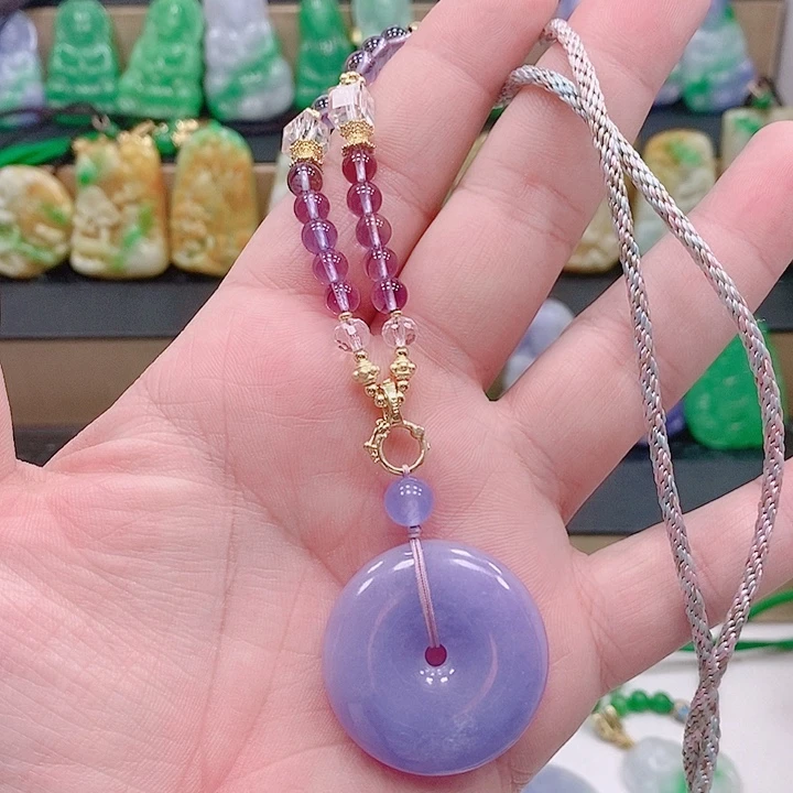 翡翠银S925镶嵌吊坠(赠链)