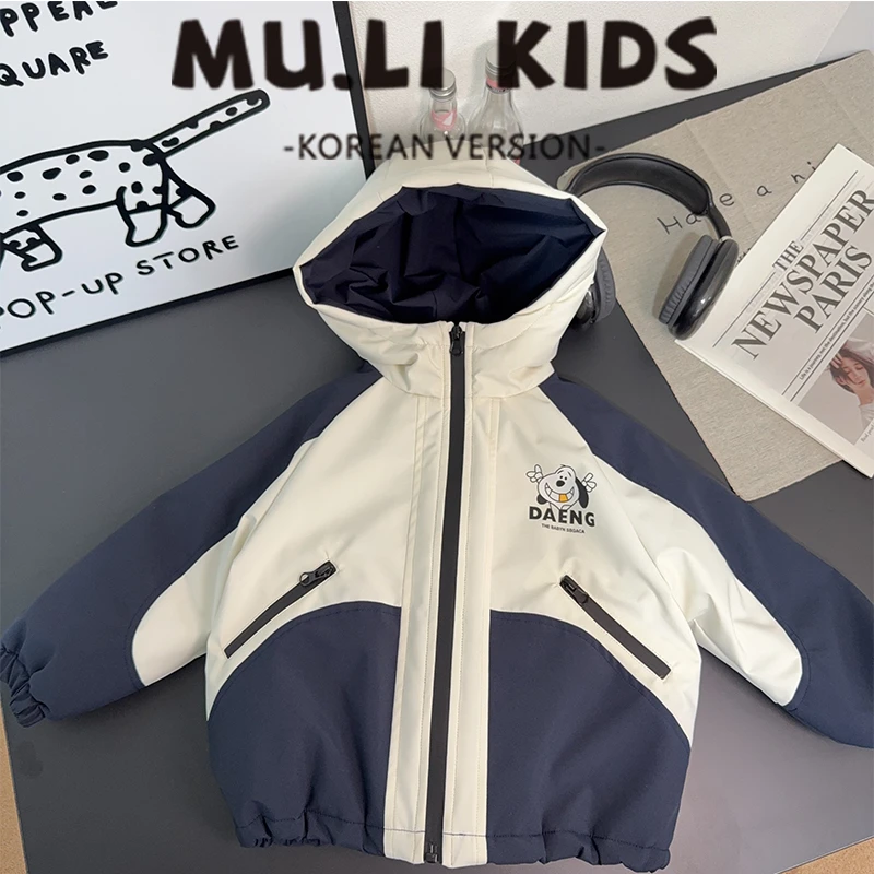 男童冬季棉服外套儿童玩偶连帽棉衣中小童年款加绒冲锋衣ML-450