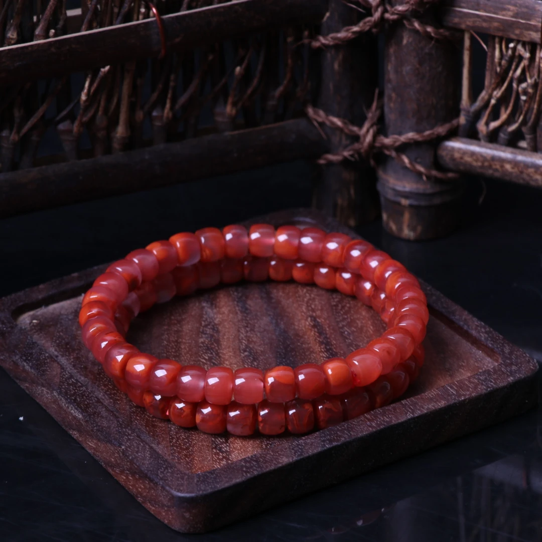 【蚂蚁珠宝】高品南红玛瑙7mm左右直切手串一条n775（多样性发其一）