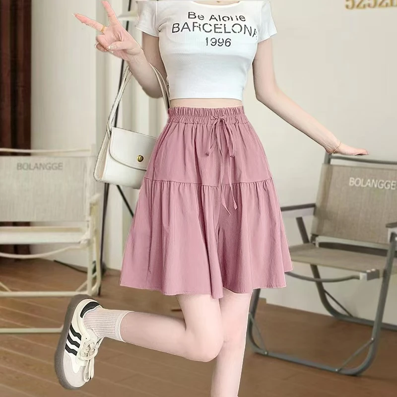 【显瘦显腿长】夏季五分裤裙高腰薄款阔腿裤短裤宽松大码短裤防晒