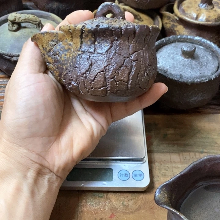 阔***落全手捏柴烧宝瓶宝瓶，
