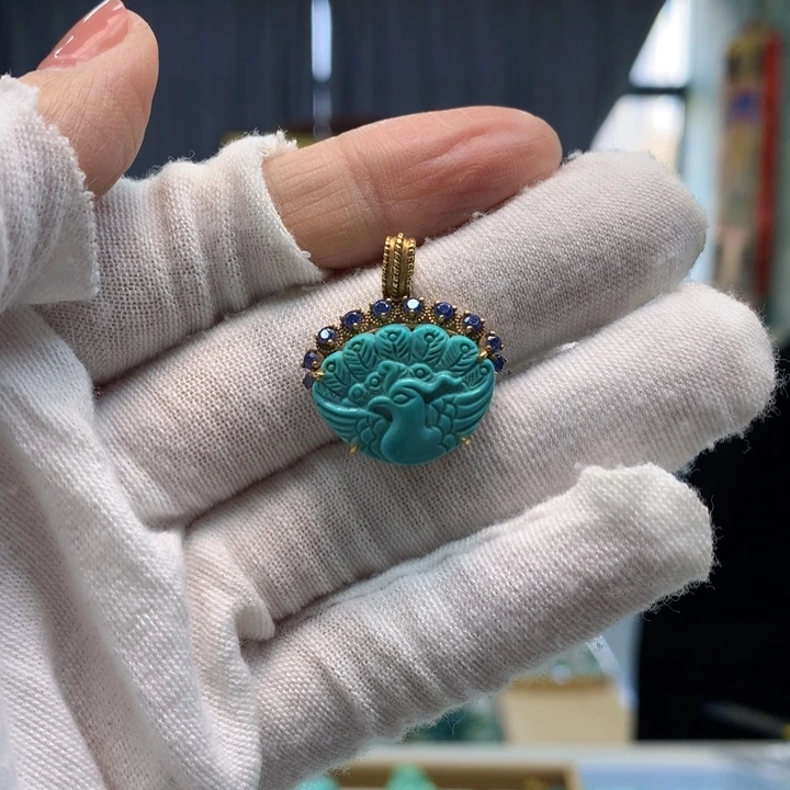 绿松石18K金镶嵌配饰