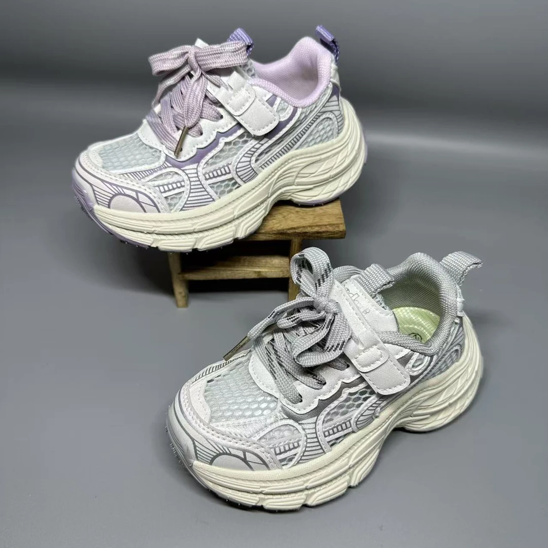 6969儿童单透网魔术贴童鞋休闲鞋百搭时尚男童女童运动鞋27-37