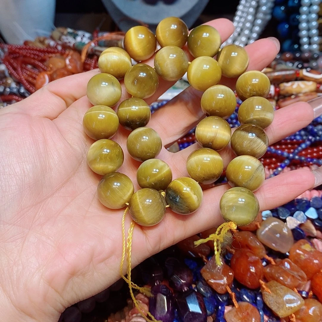 玛瑙/玉髓散珠金虎眼16mm一条