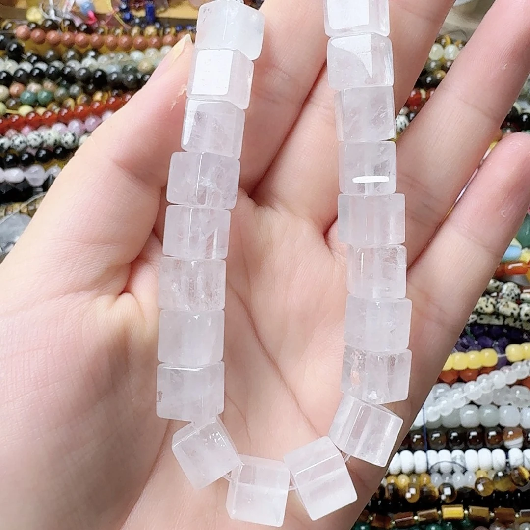 未镶嵌玛瑙/玉髓珠宝半成品卡10白水晶方切20颗