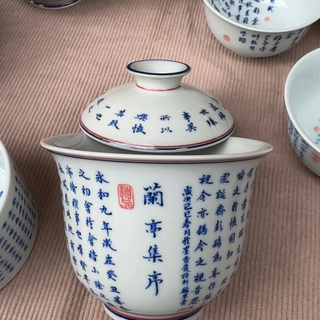 胖*儿景德镇陶瓷手绘盖碗微瑕