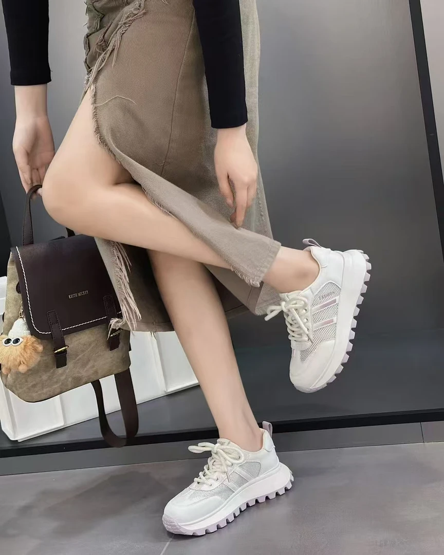 单网阿甘鞋春夏季新款女2025潮流时尚轻便拼色百搭运动休闲鞋潮