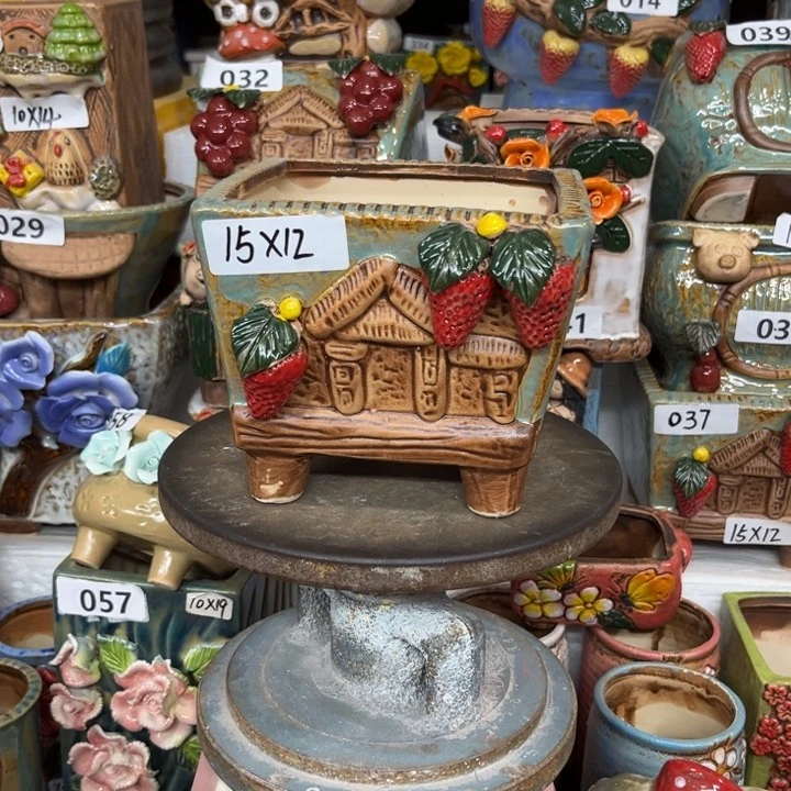 紫砂花盆粗陶材质多肉花盆