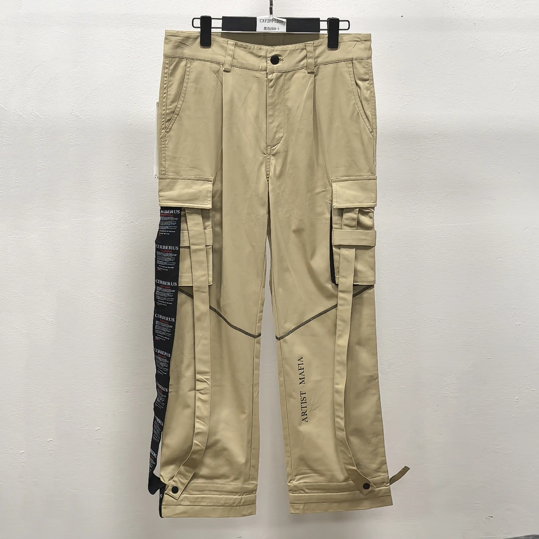 男士直筒工装卡其色时尚潮流百搭休闲裤