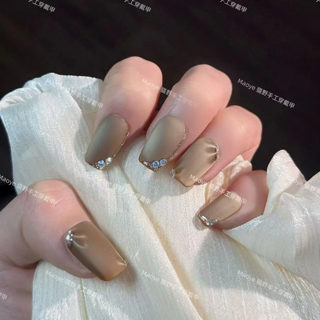 【皎月之光】Maoye手工高品质穿戴甲/全华子钻/老钱风/磨砂偏光